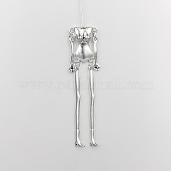 Tibetan Style Alloy Human Body Skeleton For DIY Toy Doll Making, Cadmium Free & Nickel Free & Lead Free, Antique Silver, 115x18x6mm, pin: 40mm long, 0.8mm