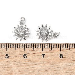 SHEGRACE Brass Micro Pave Clear Cubic Zirconia Pendants&nbsp;XGRQ2O737-450P