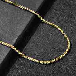 3MM 201 Stainless Steel Box Chain Necklaces&nbsp;NJEW-C097-02G