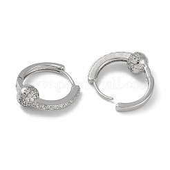 Clear Cubic Zirconia Heart Hoop Earrings&nbsp;EJEW-L292-009P