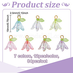 84Pcs 7 Colors Transparent Acrylic & ABS Plastic Pearl Pendants&nbsp;PALLOY-ME00037