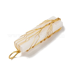 Copper Wire Wrapped Natural Selenite Big Pendants&nbsp;KK-E086-01G