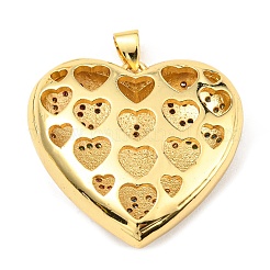 Rack Plating Brass Micro Pave Cubic Zirconia Pendants&nbsp;KK-C026-16G-01