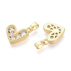 Brass Micro Pave Cubic Zirconia Pendants&nbsp;KK-T073-50G