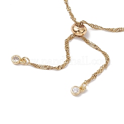 304 Stainless Steel Singapore Chain Slider Bracelet Making&nbsp;AJEW-JB01328-01