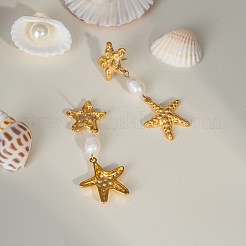Stainless Steel Starfish Dangle Stud Earrings&nbsp;HA8788