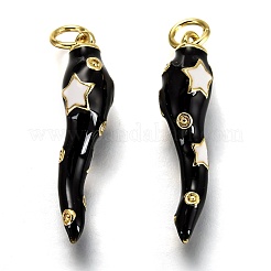 Brass Enamel Pendants&nbsp;KK-B026-15G