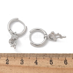 Brass Clear Cubic Zirconia Hoop Earrings&nbsp;EJEW-Q014-04P