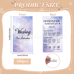 240Pcs Floral Print Paper Care Instructions Cards&nbsp;AJEW-FG0005-62C
