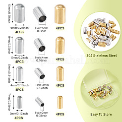 32Pcs 8 Styles 304 Stainless Steel Cord End&nbsp;STAS-TA0003-16