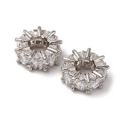 Brass Micro Pave Cubic Zirconia Beads&nbsp;KK-CJC0013-06P-RS
