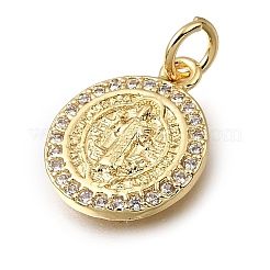 Brass Clear Cubic Zirconia Charms&nbsp;KK-G602-10G