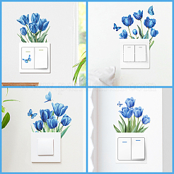 8Bags 4 Styles Flower PVC Bedroom Home Decoration Switch Stickers&nbsp;DIY-GF0011-65C