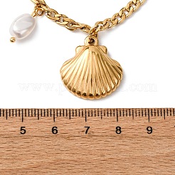 304 Stainless Steel Shell Shape Dolphin Turtle Pendant Necklaces for Women&nbsp;NJEW-F346-06G