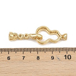 Brass Micro Pave Clear Cubic Zirconia Fold Over Clasps&nbsp;KK-U059-58G