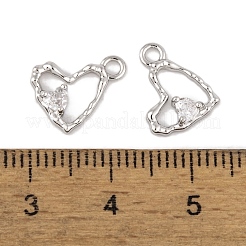 Brass Micro Pave Clear Cubic Zirconia Charms&nbsp;LS-KK-L212-19P