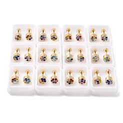 304 Stainless Steel Flat Round Stud Earrings&nbsp;EJEW-F396-03G-02