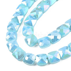 Electroplate Opaque Solid Color Glass Beads Strands&nbsp;EGLA-N002-43-03