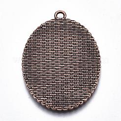 Tibetan Style Alloy Pendant Cabochon Settings&nbsp;TIBEP-N003-17R