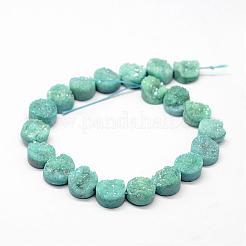 Electroplated Natural & Dyed Druzy Agate Bead Strands&nbsp;G-N0169-004P-01