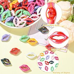 100Pcs UV Plating Opaque Acrylic Beads&nbsp;PACR-CJ0001-50