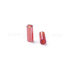 Transparent Colours Luster Glass Bugle Beads&nbsp;SEED-N005-001-A06