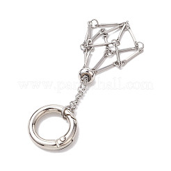 201 Stainless Steel Macrame Chain Pouch Empty Stone Holder Pendant Decoration&nbsp;HJEW-JM02292