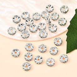 Brass Grade A Crystal Rhinestone Spacer Beads&nbsp;RB-A006-7MM-S