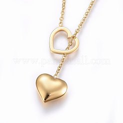PVD Vacuum Plating 304 Stainless Steel Lariat Necklaces&nbsp;NJEW-O104-04G