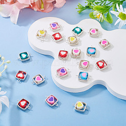 20Pcs Polymer Clay Heart & CCB Square Frame Links Connector Charms&nbsp;CLAY-TADJ0001-09