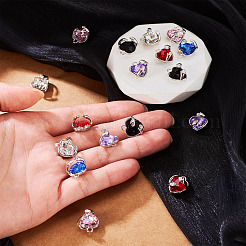 18Pcs 6 Colors Alloy Glass Charms&nbsp;FIND-TA0009-91P