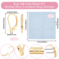 5 Pairs 925 Sterling Silver Leverback Earring Findings&nbsp;STER-BBC0009-20