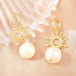 Sun Brass Hoop Earrings&nbsp;EJEW-Z164-13G
