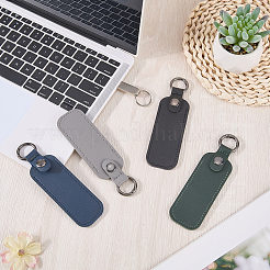 4Pcs Small Thumb Flashes Drives Storage Keychain PU Leather USB Flash Drive Holder Case&nbsp;AJEW-CL0002-61B