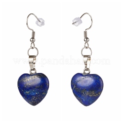 Natural & Synthetic Mixed Heart  Gemstone Dangle Earrings&nbsp;EJEW-JE04574