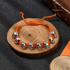 Adjustable Alloy Braided Beads Bracelets&nbsp;BJEW-JB10918