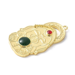 Elephant Brass Resin Pendants&nbsp;KK-K399-04G
