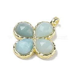 Natural Flower Amazonite Faceted Pendants&nbsp;G-A308-01G-10