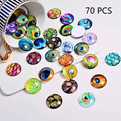 70Pcs Flatback Glass Cabochons for DIY Projects&nbsp;GGLA-SZ0001-33C