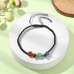 Natural & Synthetic Mixed Gemstone Braided Bead Bracelet&nbsp;BJEW-TA00335