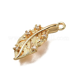 Brass Micro Pave Cubic Zirconia Pendants&nbsp;KK-B152-13C-G