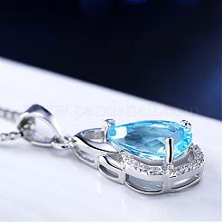 Exquisite Teardrop Brass Cubic Zirconia Pendant&nbsp;ZIRC-EE0001-001P