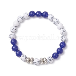 2Pcs 2 Styles Natural & Synthetic Mixed Gemstone Beaded Stretch Bracelets for Women Men&nbsp;BJEW-JB12697