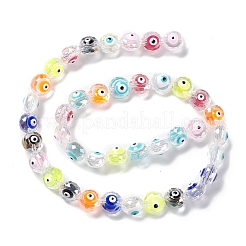 Transparent Evil Eye Glass Beads Strands&nbsp;LAMP-K037-06A