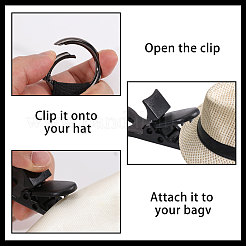 Polyester Plastic Braided Band Hat Clips&nbsp;DIY-WH0899-316