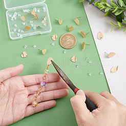 20Pcs 2 Style Brass Stud Earring Findings&nbsp;KK-DC0001-46