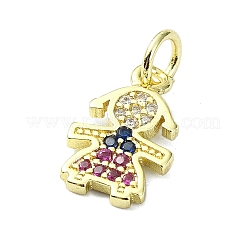 Brass Micro Pave Colorful Cubic Zirconia Pendants&nbsp;KK-H475-13G-02