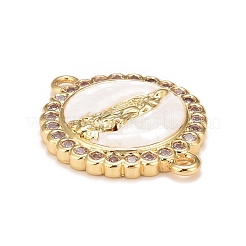 Brass Clear Cubic Zirconia Connector Charms&nbsp;KK-A161-05G