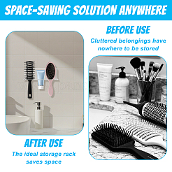 3-Slot Multi-Purpose Acrylic Comb Organizer Wall-Mounted Bathroom Storage Shelf&nbsp;ODIS-WH0030-334A