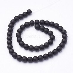 Synthetic Black Stone Beads Strands&nbsp;X-G508-6